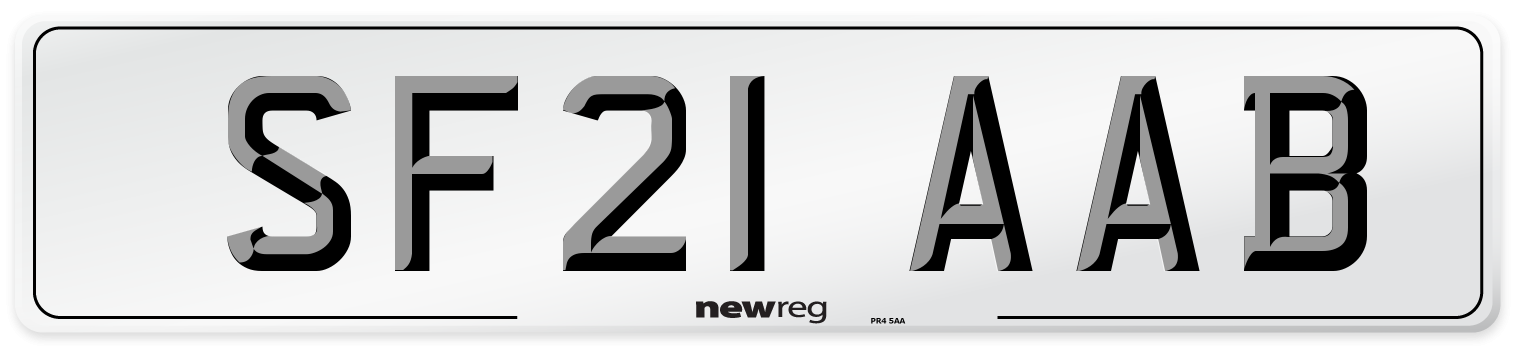 SF21 AAB Number Plate from New Reg